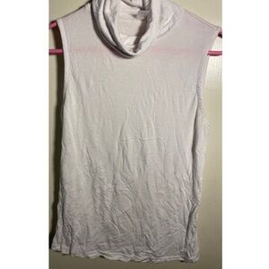 White Sleeveless Turtleneck Top
